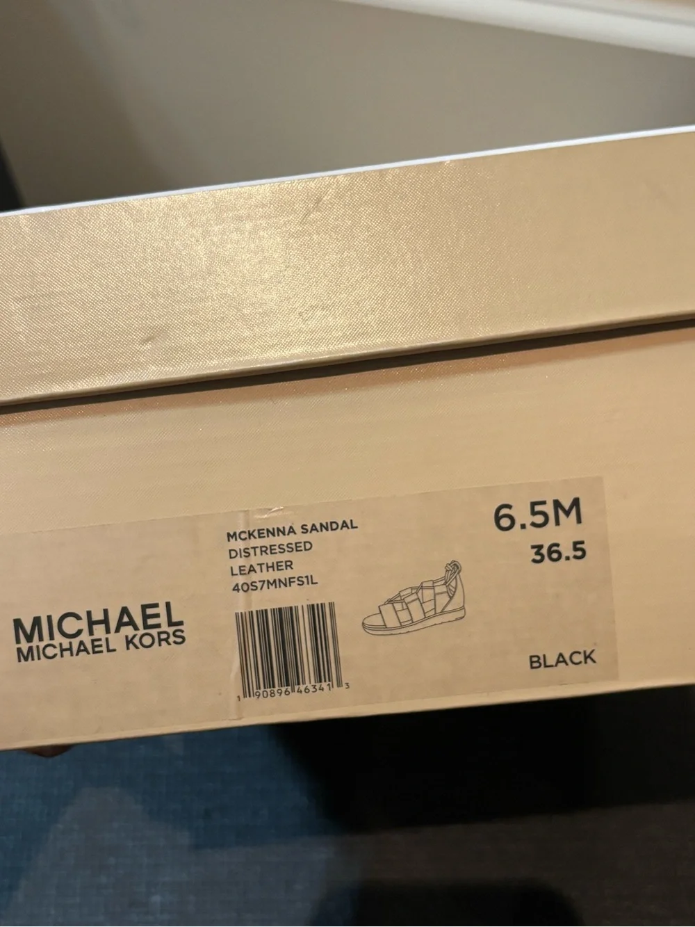 Michael Kors Black Leather Lace-Up Gladiator Sandals